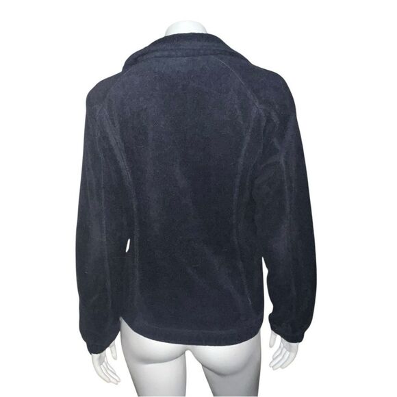 Columbia Black Full Zipped Fleece Jacket Women's Large GUC - Picture 2 of 8